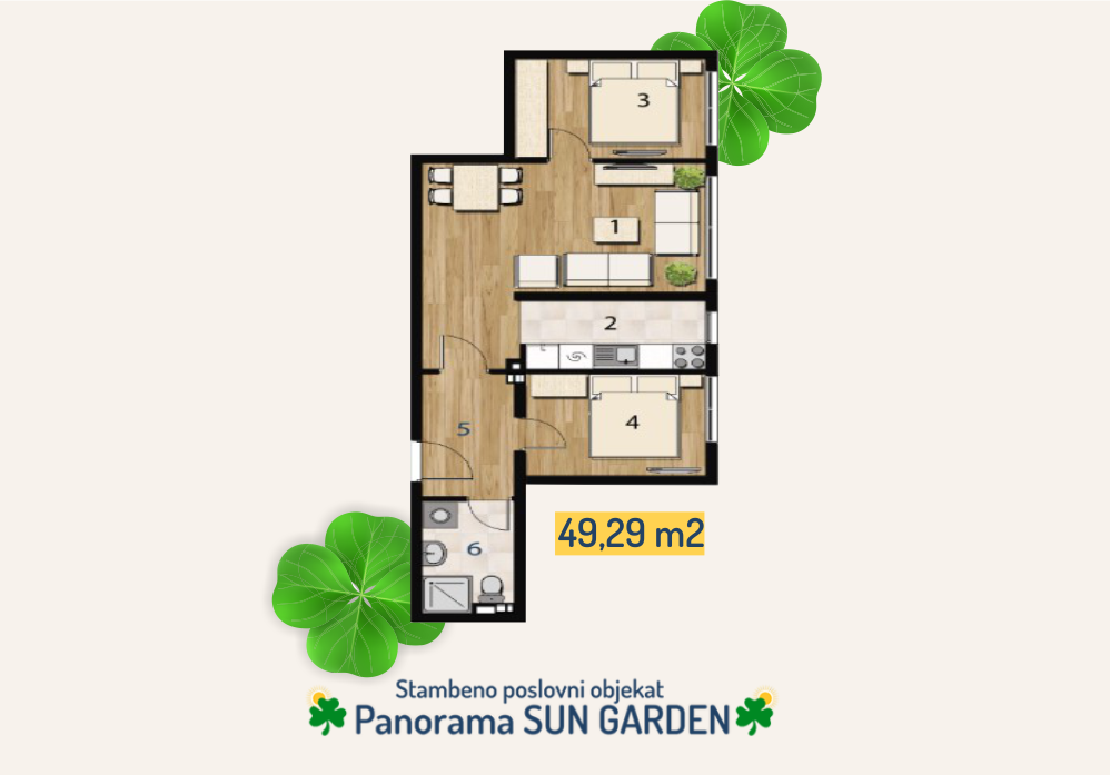 Ponuda tipskih stanova - objekat Panorama Sun garden