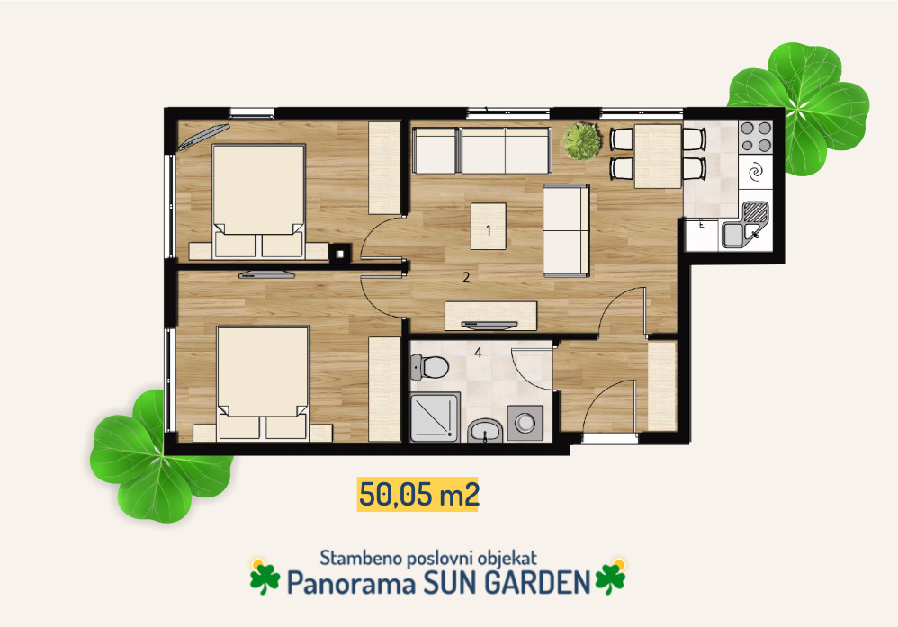 Ponuda tipskih stanova - objekat Panorama Sun garden