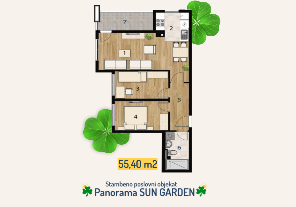 Ponuda tipskih stanova - objekat Panorama Sun garden