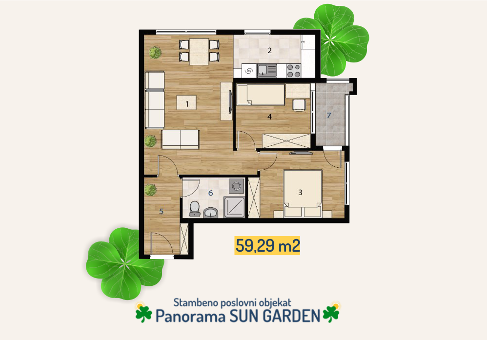 Ponuda tipskih stanova - objekat Panorama Sun garden