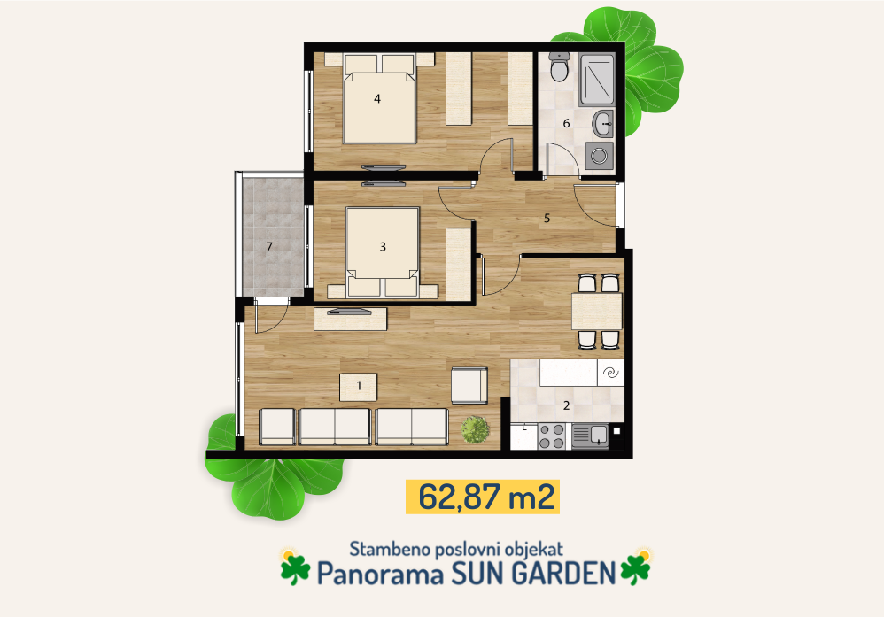 Ponuda tipskih stanova - objekat Panorama Sun garden