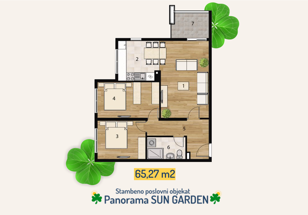 Ponuda tipskih stanova - objekat Panorama Sun garden