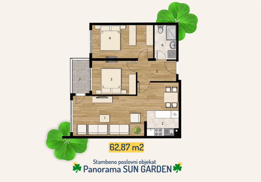 Ponuda tipskih stanova - objekat Panorama Sun garden