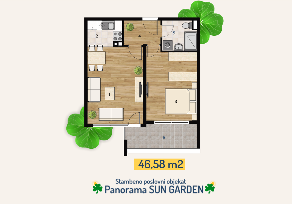 Ponuda tipskih stanova - objekat Panorama Sun garden