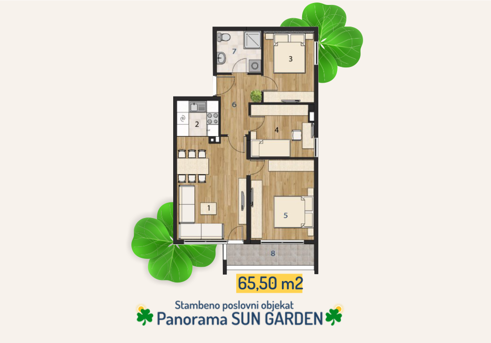 Ponuda tipskih stanova - objekat Panorama Sun garden