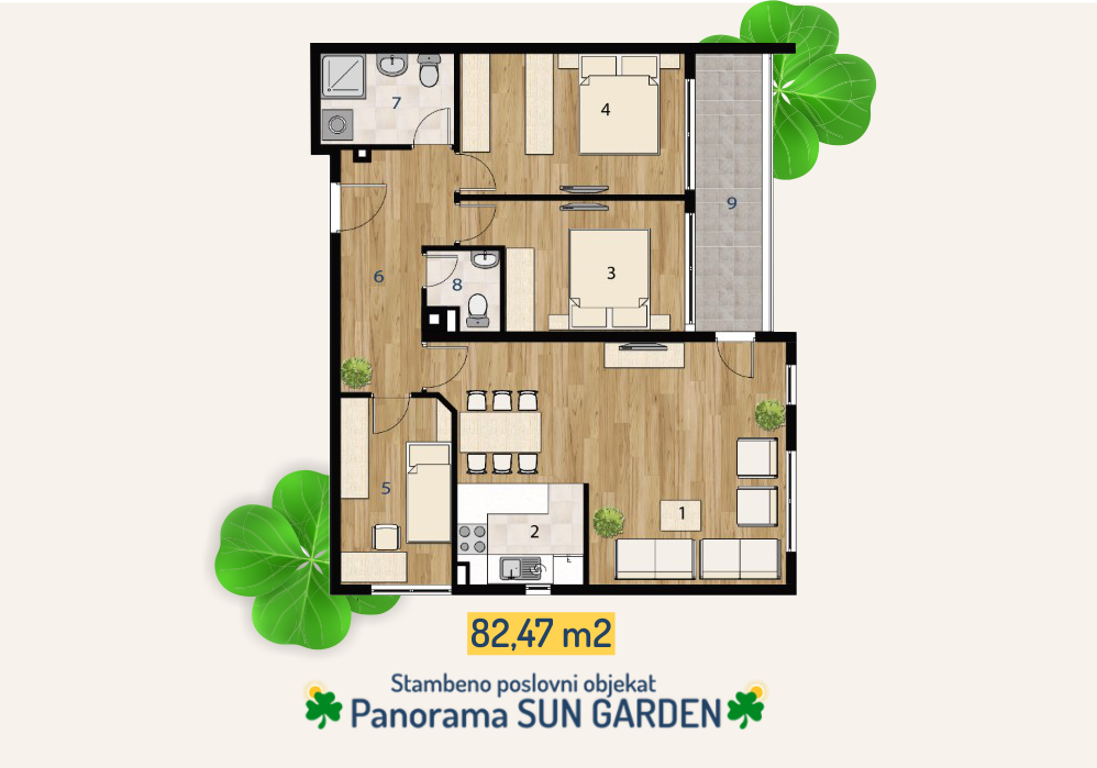 Ponuda tipskih stanova - objekat Panorama Sun garden