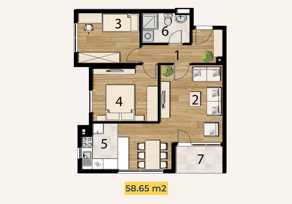 Stanovi od 52-59m2